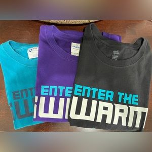 (3) Charlotte Hornets NBA Shirt Bundle 2016 Playoff Teal Black Purple All Sz XL